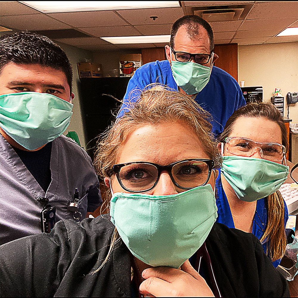 ICU Shift: Homemade Masks For Daughter and Workers During Shortage - The Virus (click to enlarge image) ICU Shift: Homemade Masks For Daughter and Workers During Shortage - The Virus