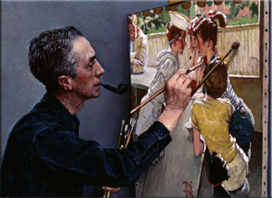 Portrait of Norman Rockwell Painting the Soda Jerk (1953)